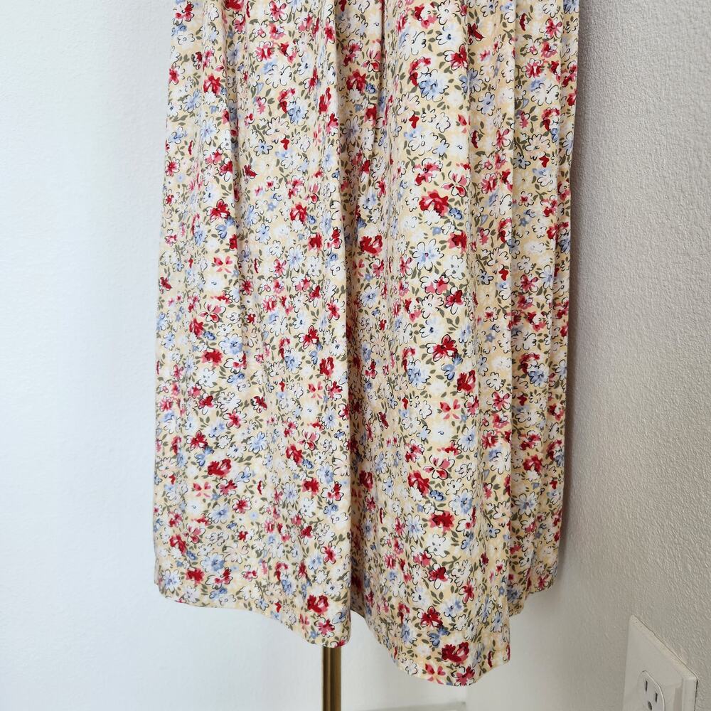 Vintage 90s Pendleton Yellow Floral Rayon Blouse & Skirt Set High Waist Size 6 - Picture 11 of 16